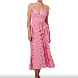 SOLID & STRIPED Pink Eyelet Dress Size S Summer Cottagecore Easter